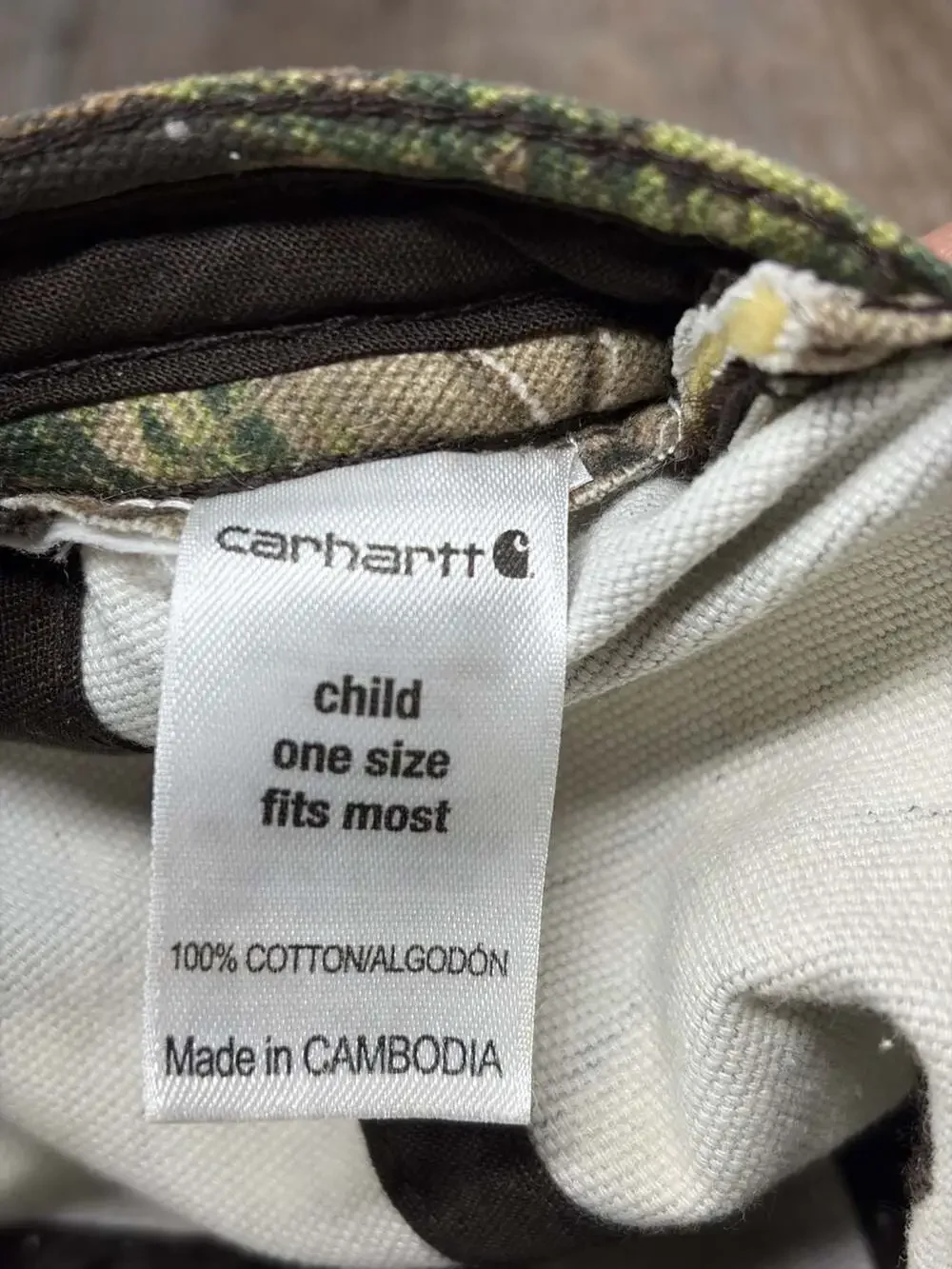 Carhartt Realteee Camo Cap Youth Size strapback  Adjustable Hunting hat 2014 EUC